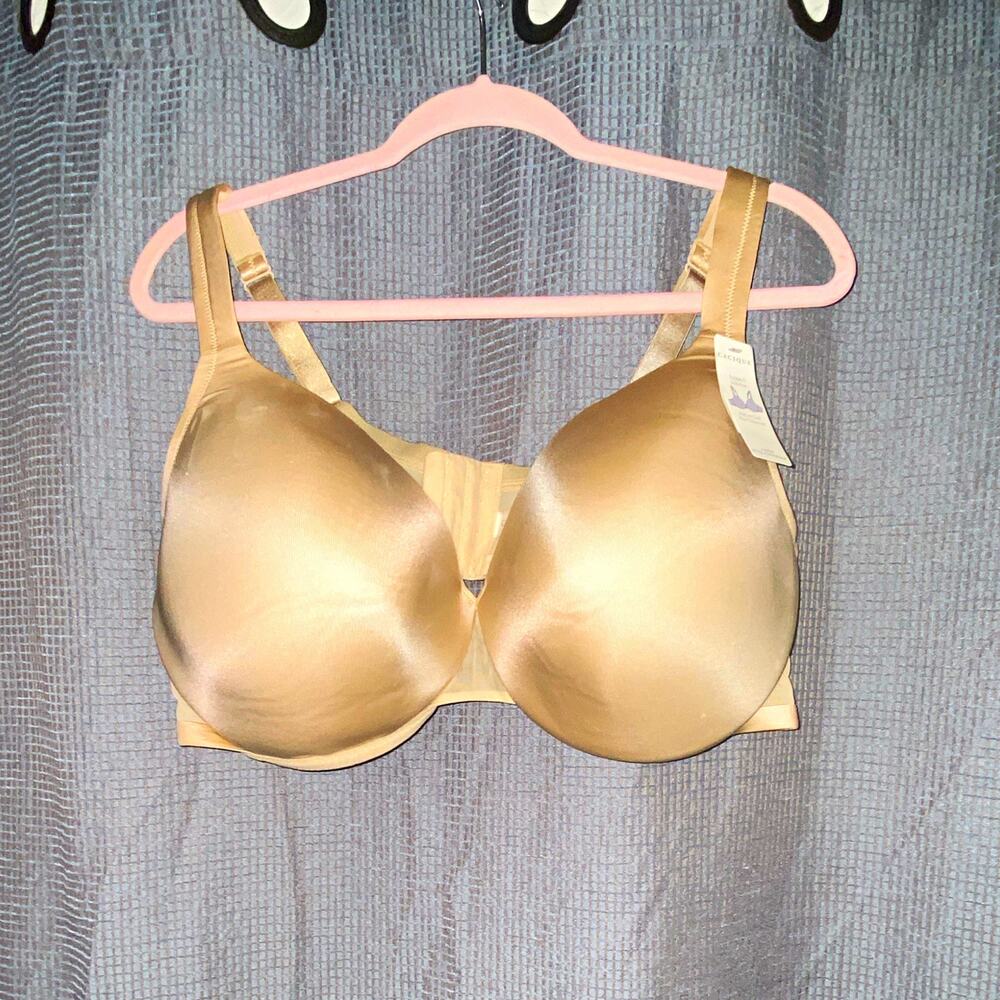 Cacique Support Solution Satin Full Coverage Underwire Bra Beige Size 48D